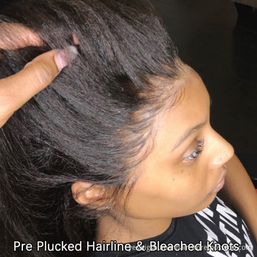 Cheap Yaki Kinky Straight Human Hair Hd Full Lace Front Wig For Black Women Raw Brazilian Virgin Human Hair Closure Wig Vendor